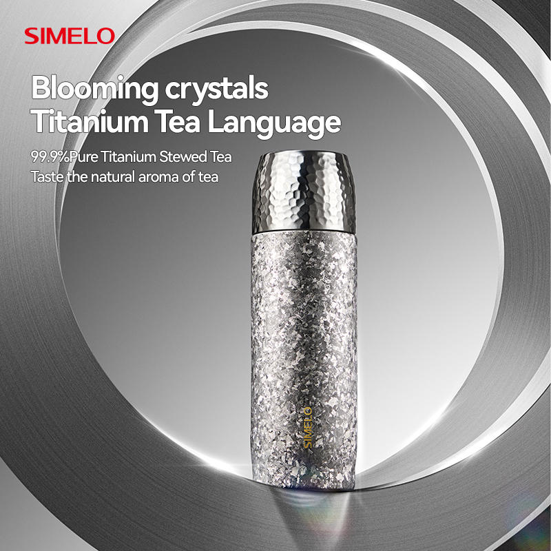 Pure titanium bottle with crystal finish