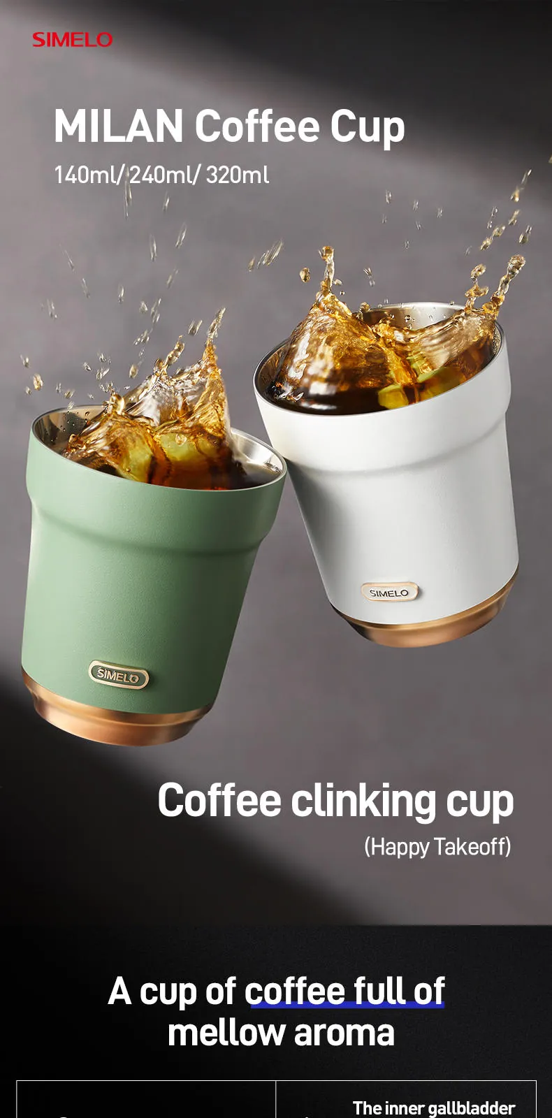 LT-050 Nordic Choice Milan 316L Vacuum Latte Cup — product detail